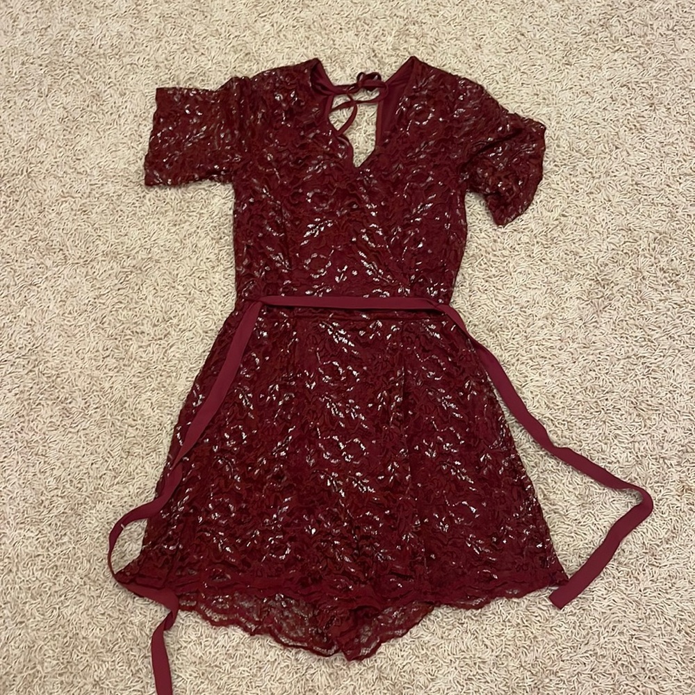 Burgundy Charlotte Russe Romper